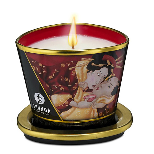 SHUNGA Массажное аромамасло в виде свечи Клубничное вино 170 maluna магические белые свечи с розой