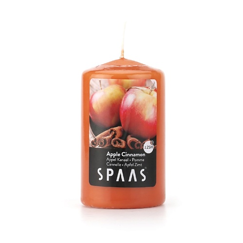 SPAAS Свеча-столбик ароматическая Яблоко с корицей 1 spaas свеча в текстурном ном стакане зеленое яблоко 1