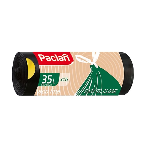 PACLAN Eco line Мешки для мусора, с тесьмой, 35л 15 paclan multi top lux мешки для мусора 60л 16