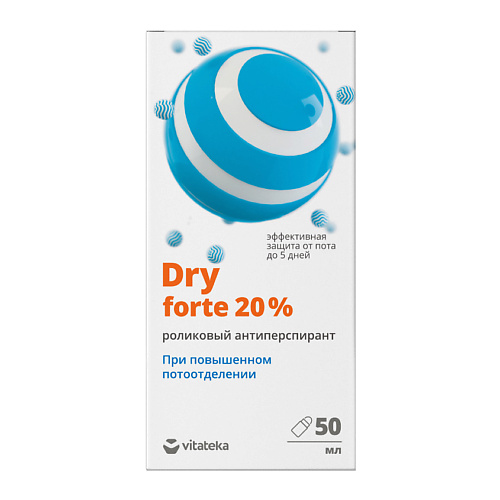 VITATEKA Дезодорант Драй Форте ролик от обильного потоотделения 20 % 50 vitateka омега 3 60% 700 мг