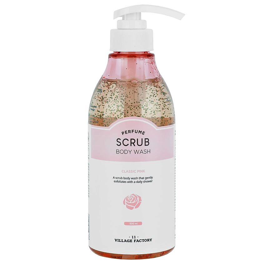 фото Парфюмированный пилинг-гель для тела perfume scrub bodywash classic pink 500 мл village 11 factory