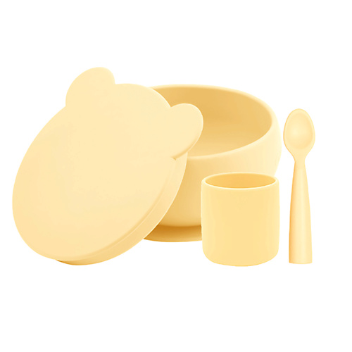 фото Minikoioi набор посуды для детей стаканчик глубокая тарелка ложка 0+