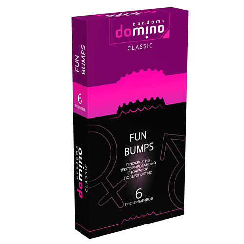 DOMINO CONDOMS Презервативы DOMINO CLASSIC Fun Bumps 6 domino condoms презервативы domino classic easy entry 6