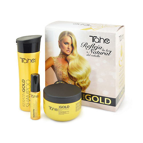 TAHE Набор для ухода за волосами BOTANIC PACK GOLD tahe маска несмываемая с кератином и жидким золотом botanic keratin gold mask 125