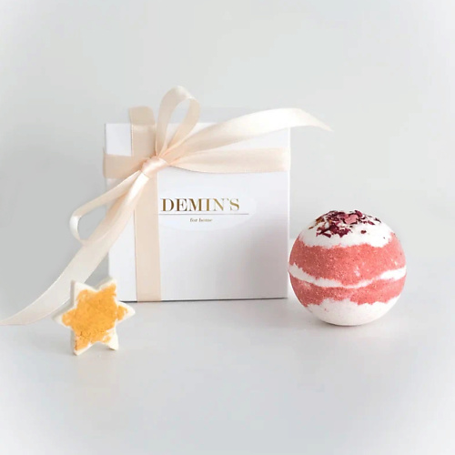 фото Demin`s for home набор бомбочка для ванн "роза" и пена для ванн "звездочки"