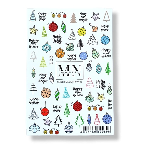 MIW NAILS Слайдер дизайн для ногтей зимняя щётка стеклоочистителя cartage 16 400 мм зимняя