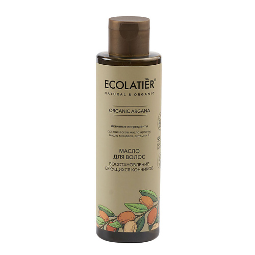 фото Ecolatier green масло для волос глубокое восстановление секущихся кончиков organic argana