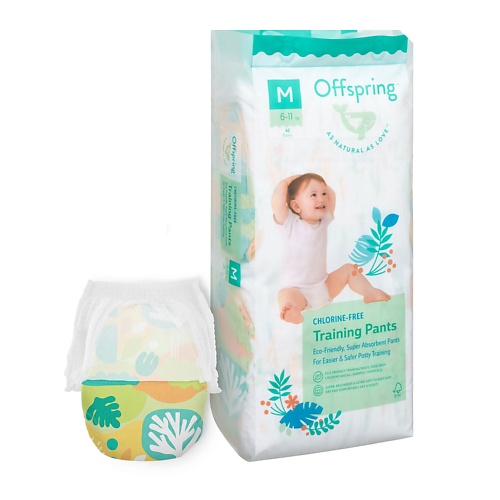 OFFSPRING Трусики-подгузники, M 6-11 кг Лес 42