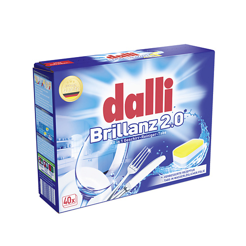 DALLI Таблетки для посудомоечной машины Dalli Brillanz 2.0 40 таблетки для посудомоечной машины grass crispi 100 шт