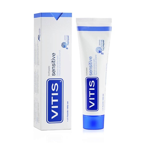 DENTAID Зубная паста VITIS Sensitive для лечения гиперчувствительности зубов. Вкус: мята 100 marvis зубная паста отбеливающая мята антитабак 85