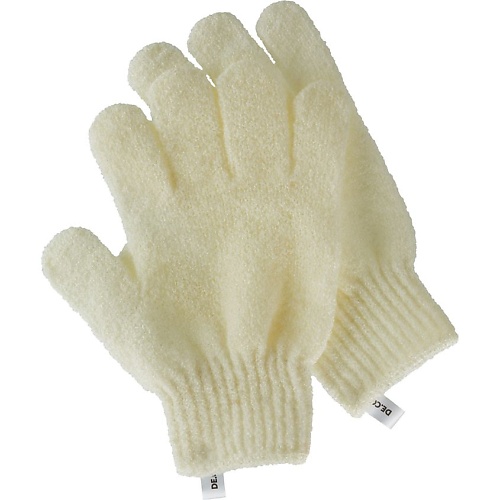 DECO. Перчатки для душа отшелушивающие (белые) e mi перчатки коллагеновые белые e mi spa 1 пара
