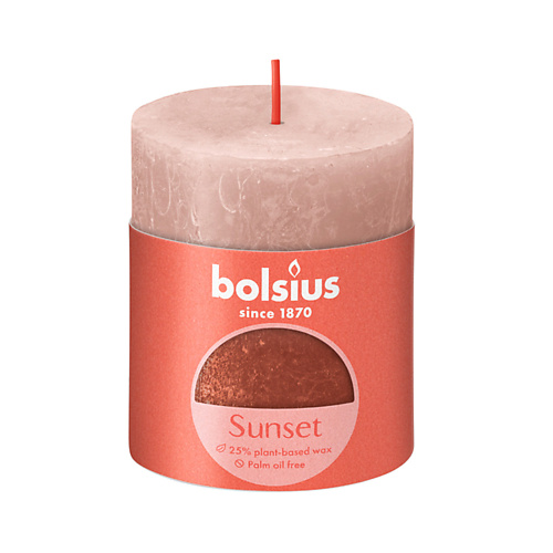 BOLSIUS Свеча рустик Sunset розовый+янтарь 260 bolsius свеча столбик арома true scents манго 263