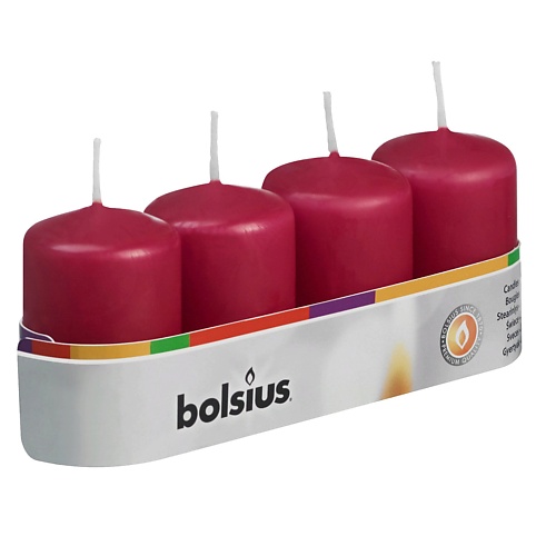 BOLSIUS Свечи столбик Bolsius Classic темно-красные bolsius свечи конусные bolsius classic темно красные