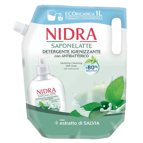 NIDRA Жидкое мыло-молочко очищающее "Антибактериальное" 1000
