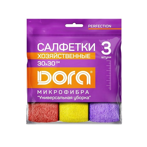 DORA Набор салфеток из микрофибры универсальный 3 dora салфетка из микрофибры от стойких загрязнений 1