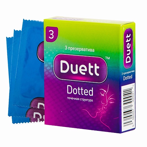 DUETT Презервативы Dotted с точками 84 unilatex презервативы dotted 3 0