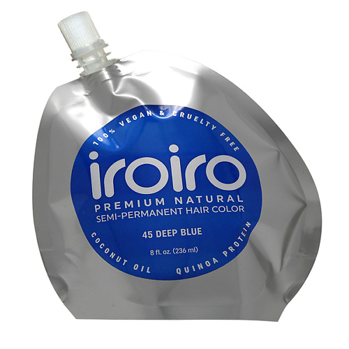 IROIRO Семи-перманентный краситель для волос 45 DEEP BLUE Темно-синий обесцвечивающий порошок для волос microgranules blue 30 г