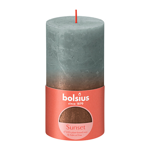 BOLSIUS Свеча рустик Sunset эвкалипт+медь 415 bolsius свеча в стекле арома яблоко с корицей 434