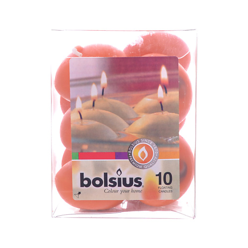 BOLSIUS Свечи плавающие Bolsius Classic оранжевые свечи от комаров help c ароматом цитронеллы в подсвечнике 350 мл