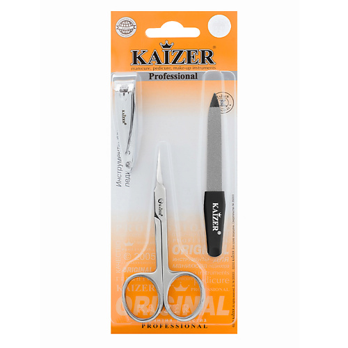 KAIZER Комплект 3 предмета: клиппер, ножницы, пилка lei комплект пилок 2 предмета