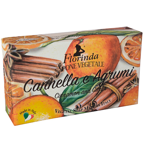 FLORINDA мыло Cannella e Agrumi / Корица и Цитрус 200 florinda мыло ароматы детства vaniglia ваниль 100