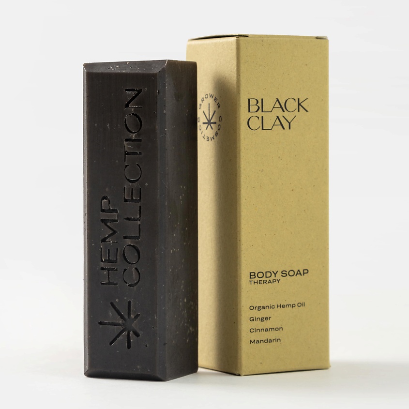 фото Мыло твердое "black clay" 90 мл grower cosmetics