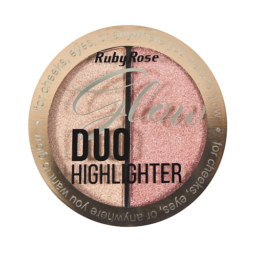 RUBY ROSE Хайлайтер двойной Duo Highlighter кремовый хайлайтер в стике glow time highlighter stick 13121 02 эклипс 7 5 г