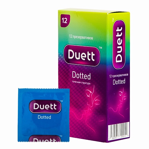 DUETT Презервативы Dotted с точками 12 duett презервативы extra strong особо прочные 12
