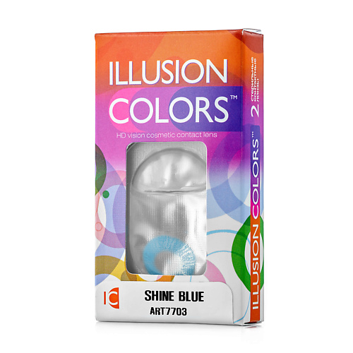 фото Illusion цветные контактные линзы colors shine blue