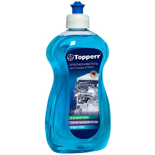 TOPPERR Ополаскиватель для посудомоечных машин 500 synergetic биоразлагаемые бесфосфатные таблетки для посудомоечных машин ultra power 100