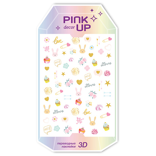 PINK UP Наклейки для ногтей переводные DECOR 3D pink up наклейки для ногтей decor 2d переводные тон 842