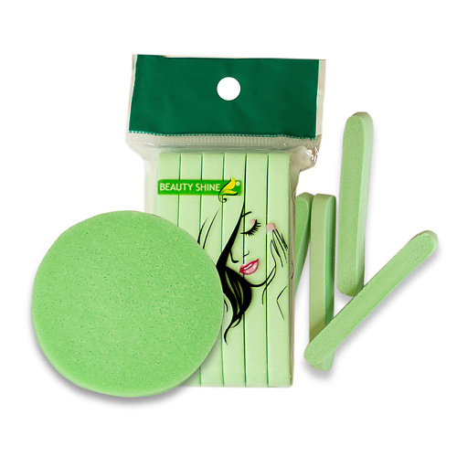 BEAUTY SHINE Спонж для умывания цвет Зеленый спонж для макияжа deco base glitter shine без латекса