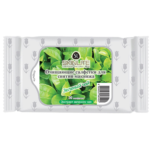 SKINLITE Очищающие салфетки для снятия макияжа Зеленый чай MPL005436