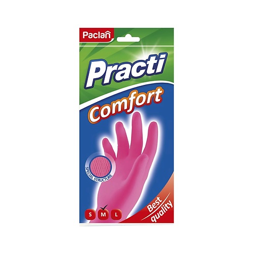 PACLAN Practi COMFORT Перчатки резиновые paclan practi spiro мочалка металлическая 1