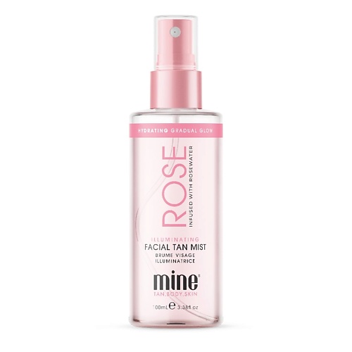 цена Спрей-автозагар для лица MINETAN Спрей–мист с успокаивающей розовой водой Rose Water Illuminating Facial Tan Mist