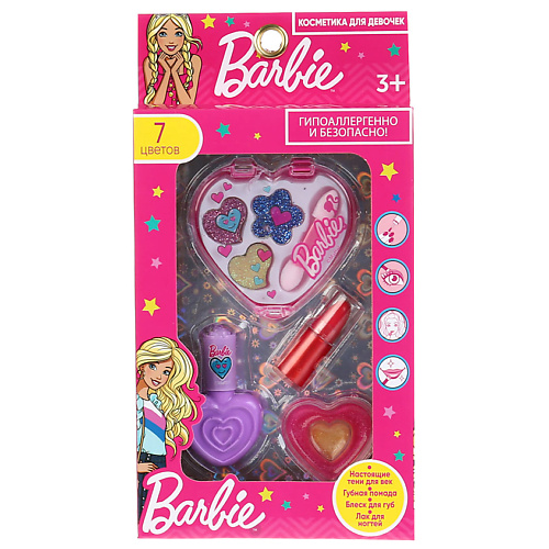 МИЛАЯ ЛЕДИ Набор: тени, помада, блеск для губ, лак для ногтей Barbie милая леди набор косметики для девочек барби тени помада