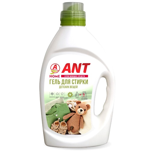 ANT Жидкое средство для стирки детского белья гипоаллергенный биоразлагаемый 2000 ecos3 органическое жидкое средство для стирки белья 2500