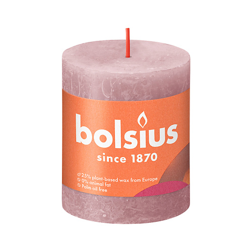 BOLSIUS Свеча рустик Shine пепельная роза 260 bolsius подсвечник bolsius сandle accessories 75 70 для чайных свечей