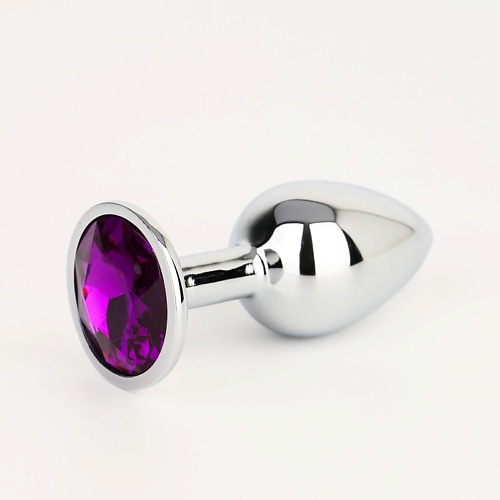 ОКИ-ЧПОКИ Анальная пробка, с тёмно-фиолетовым кристаллом hot planet анальная вибропробка с ручкой кольцом mars