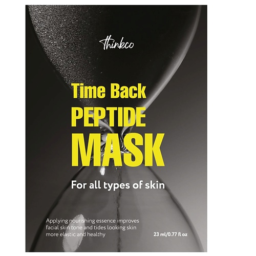 THINKCO Маска-салфетка для лица с пептидами,TIME BACK PEPTIDE MASK 23.0 флюид для лица две линии silapant суперувлажнение с пептидами 30 мл