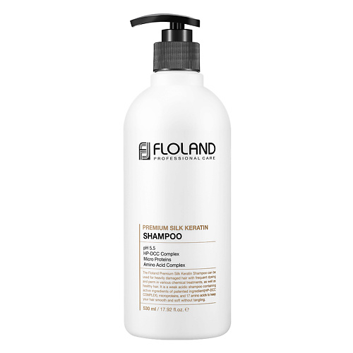 FLOLAND Шампунь восстанавливающий с кератином и маслами Premium Silk Keratin Shampoo 530.0