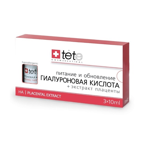 TETE COSMECEUTICAL Лосьон косметический Hyaluronic Acid + Placental Extract 30 tete cosmeceutical лосьон косметический hyaluronic acid collagen