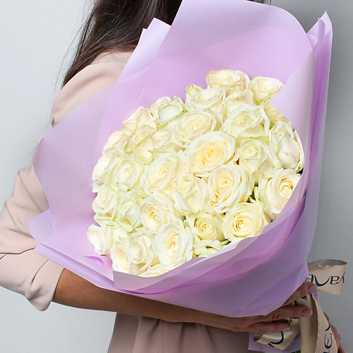 ЛЭТУАЛЬ FLOWERS Букет из белоснежных роз 35 шт. (40 см) пакет крафтовый flowers for you 39 х 30 х 14 см