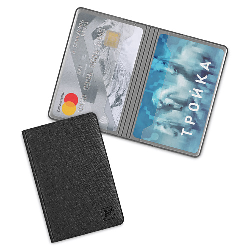 FLEXPOCKET Чехол - книжка из экокожи для двух пластиковых карт ластик blackjack 40 20 11мм прямоугольный карт держатель brauberg