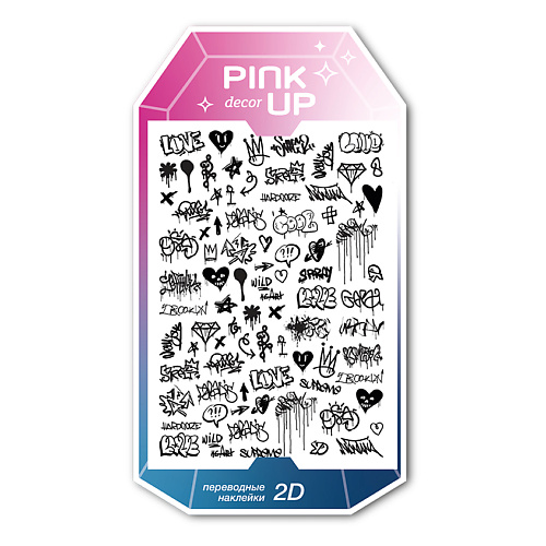 PINK UP Наклейки для ногтей переводные DECOR 2D p ink наклейки тату переводные сакура розовая