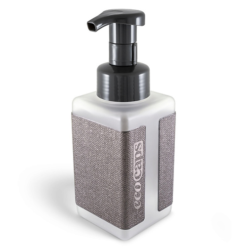 фото Ecocaps диспенсер для жидкого мыла с наклейкой из эко кожи, цвет серебро