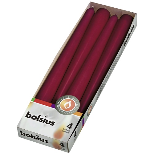 BOLSIUS Свечи конусные Bolsius Classic темно-красные bolsius свечи конусные bolsius classic кремовые