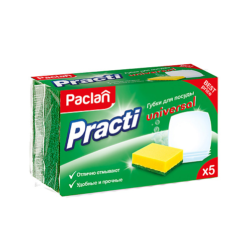 PACLAN Practi universal Губки для посуды paclan practi micro салфетка для кухни из микрофибры 2 в 1 30 30см 1