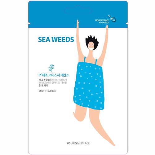 YOUNG MEDIFACE Тканевая маска для лица MSDS_Sea Weeds (морские водоросли) аромадиффузор eyfel parfum морские водоросли 100 мл