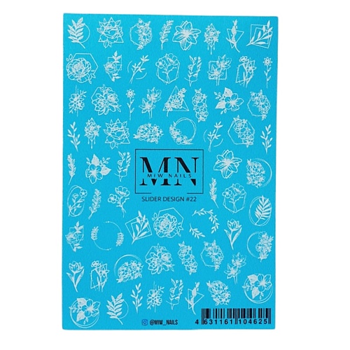 MIW NAILS Слайдер дизайн для маникюра цветы miw nails слайдер дизайн комбинированный с фольгой сердечки